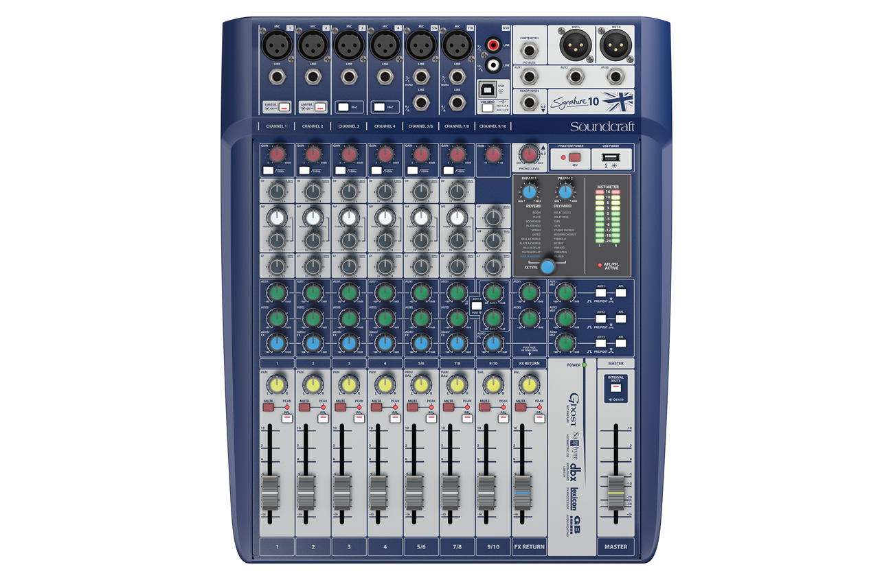 Soundcraft 声艺 Signature 10 10 通道模拟调音台|带 Lexicon 效果 USB 录音调音台 | 徐州音响工程 | 江苏志昂音响工程有限公司