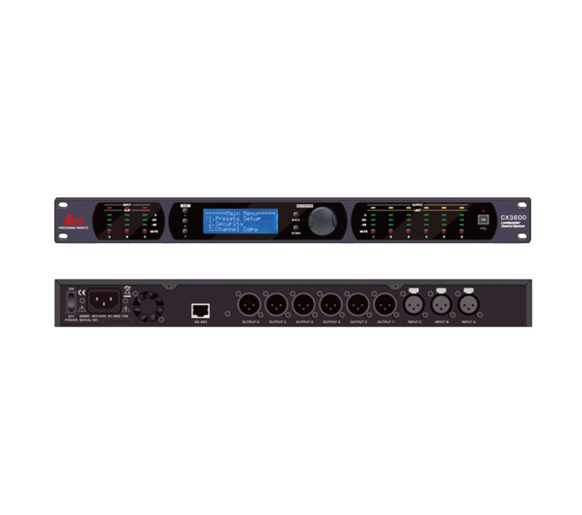 dbx CX3600 3 进 6 出扬声器控制系统｜dbx CX3600 数字音频处理器｜支持 JBL 音箱预设｜徐州音响工程｜江苏志昂音响工程有限公司