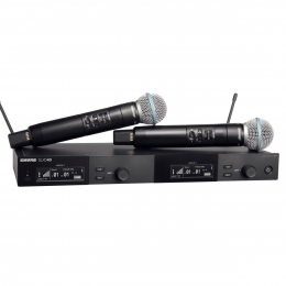 Shure 舒尔 SLXD24D/BETA58A 双通道数字无线手持话筒系统｜BETA58A 超心形无线麦克风｜舞台演唱双人无线麦｜徐州音响工程｜江苏志昂音响工程有限公司
