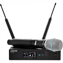 Shure 舒尔 QLXD24/BETA87A 一拖一数字无线手持话筒系统｜BETA87A 超心形电容无线麦克风｜人声演唱录音音乐厅无线麦｜徐州音响工程｜江苏志昂音响工程有限公司